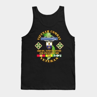 Vietnam Combat Infantry Veteran w 3rd Bn 22nd Inf - 4th ID SSI Tank Top